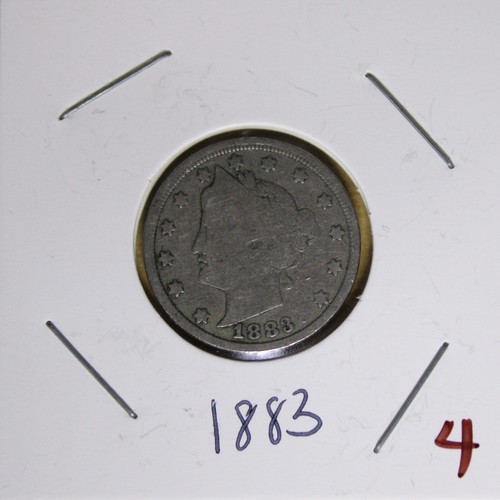 1883 liberty nickel with no - with,